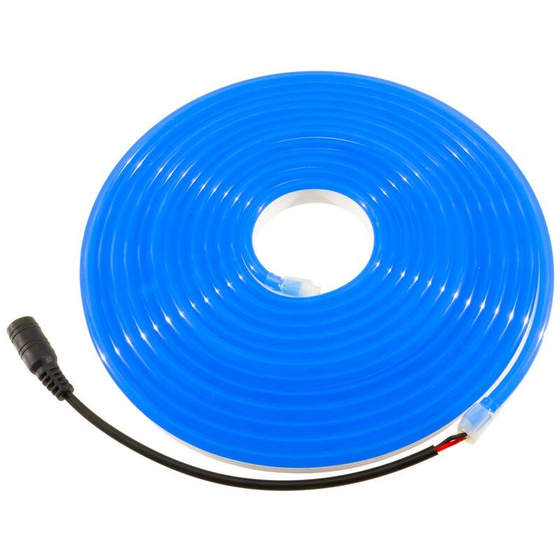 Blue 12V Mini LED Neon Strip Light Flexible Silicone Rope 16.4ft Dimmable Accent Lighting - 0.2 Inches x 0.51 Inches