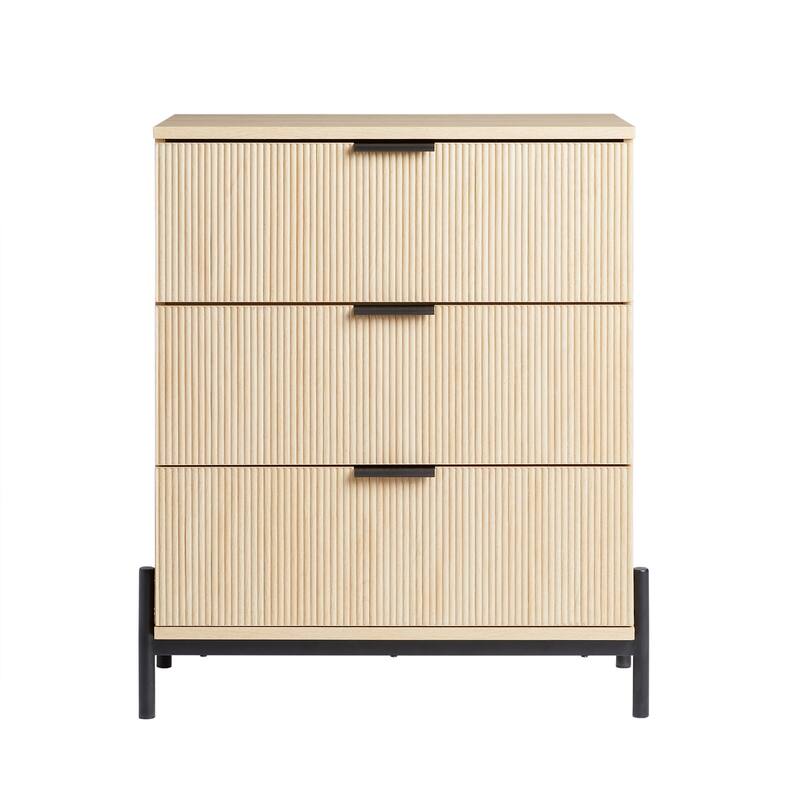 Middlebrook Designs Three Drawer Chest with Reeded Drawer Fronts