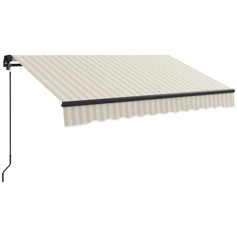 Outsunny 8' x 6.5' Retractable Awning, Patio Awning Sunshade Shelter with Manual Crank Handle