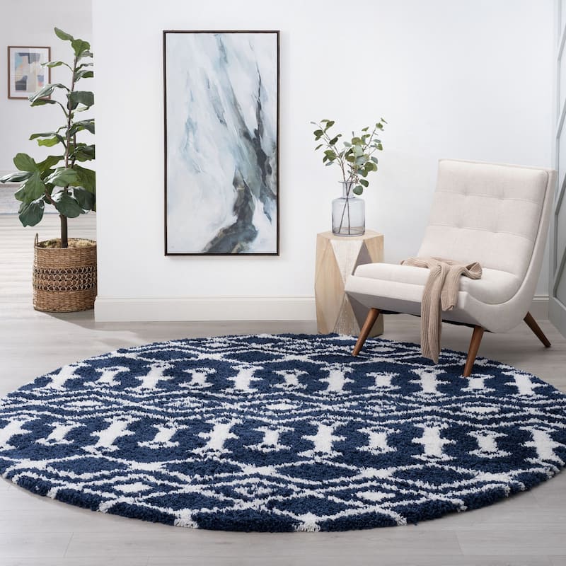 Joy Shag Mediterranean Geometric Indoor Area Rug