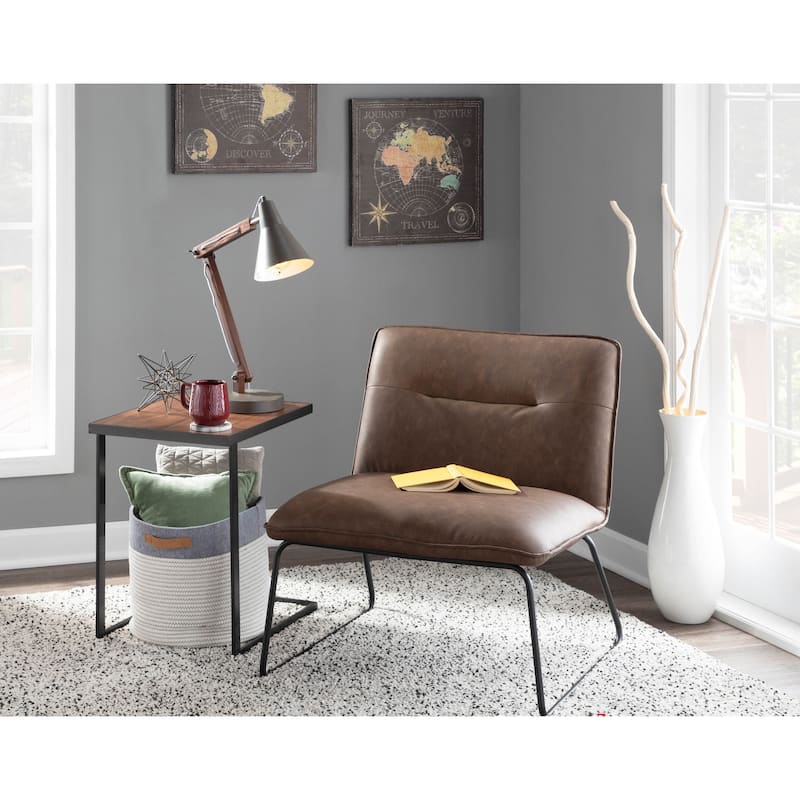 Carbon Loft Kerby Industrial Faux Leather Accent Chair