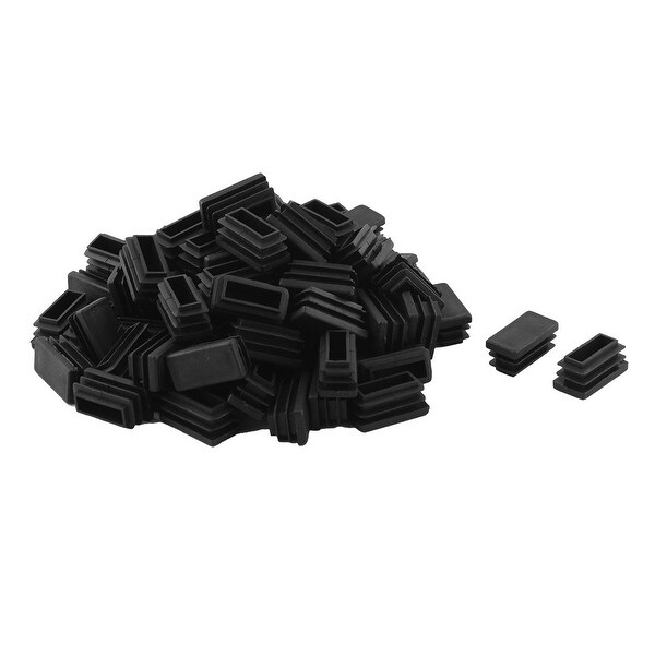 Unique Bargains 80 Pcs Antislip Plastic Rectangle 30mm x 15mm Chair Foot Cover Table Furniture Leg Protector Black