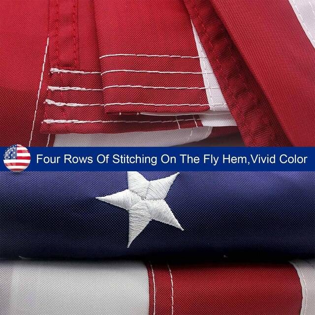American Flag 4x6 ft Outdoor Heavy Duty Embroidered Stars USA Flag