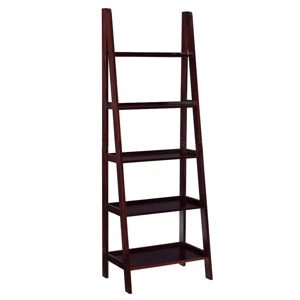 Multi Storage Ladder Bookshelf - 72" - Espresso Brown