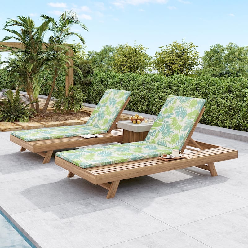 Christopher Knight Home - Maribel Modern Outdoor Acacia Wood 4-Position Adjustable Chaise Lounge with Water-Resistant Cushion
