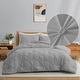 preview thumbnail 49 of 65, 3 Piece Reversible Pintuck Pinch Pleat Bohemia and Tufted Clipped Comforter Set Dark Gray - Twin