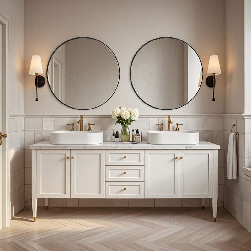 Modern Bathroom Wall Mounted Round Vanity Mirror