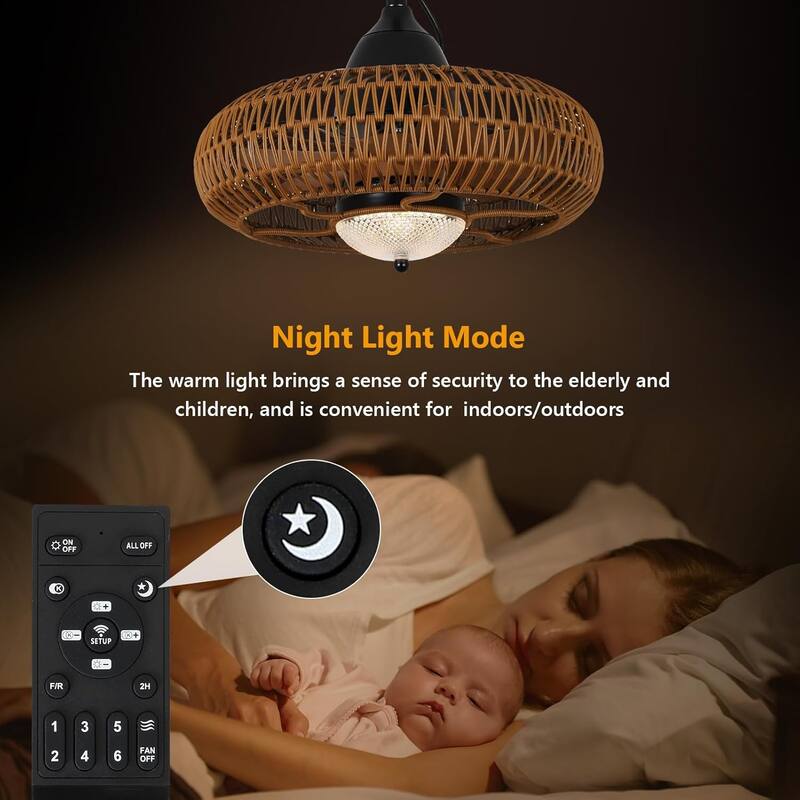 Waterproof Outdoor Ceiling Fan with Lights Remote Control