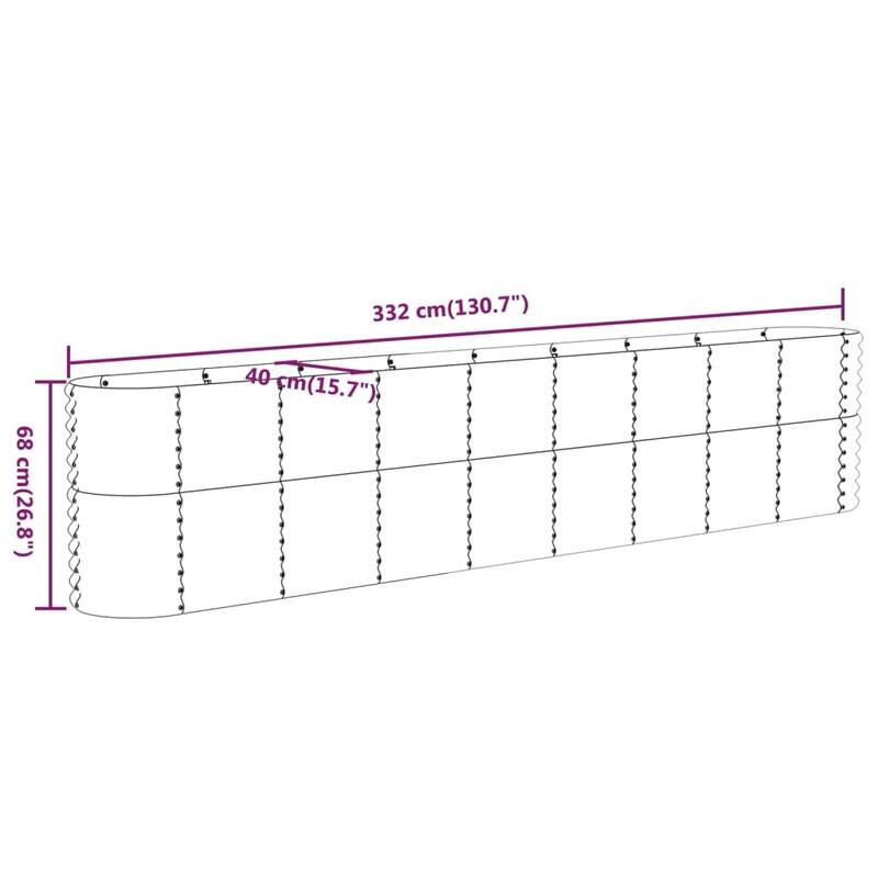vidaXL Garden Raised Bed Patio Outdoor Raised Planter Box Powder-coated Steel