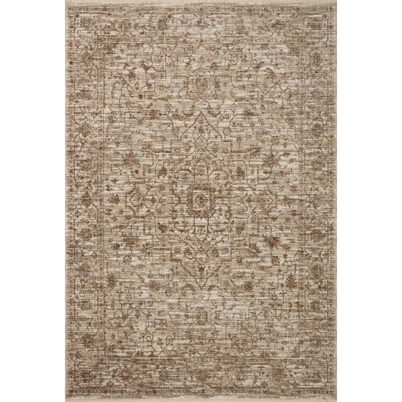 Alexander Home Anniki Persian Botanical Area Rug with Micro Fringe