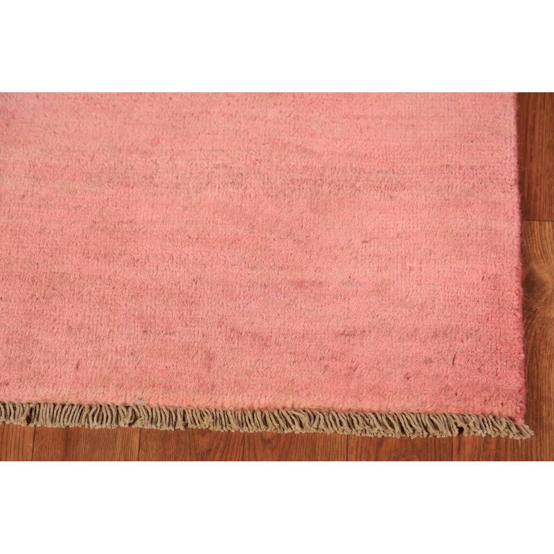 Pink Gabbeh Modern Rug Handmade Wool Carpet - 3'11" x 5'11"