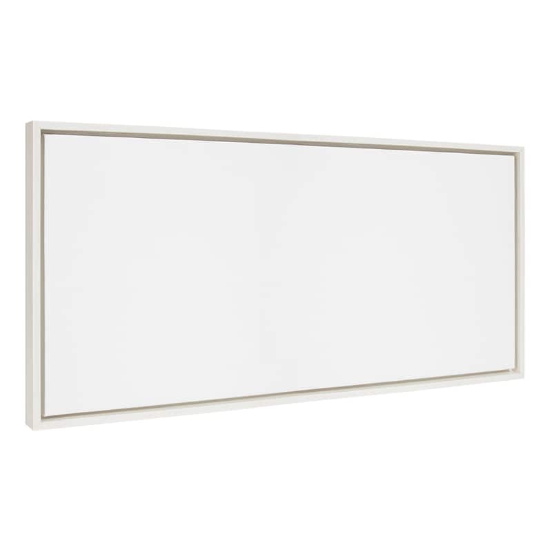 Kate and Laurel Sylvie Blank Framed Canvas - 18x40 - White
