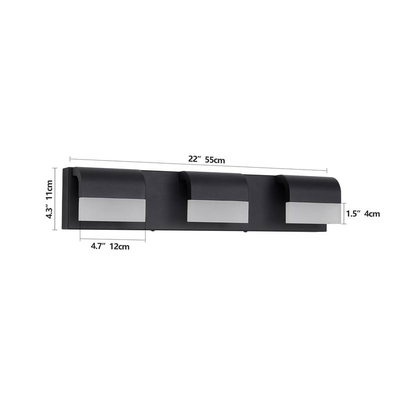 LED Contemporary Vanity Lights Fixture Bathroom Wall Light Over Mirror 3 Lights Dimmable