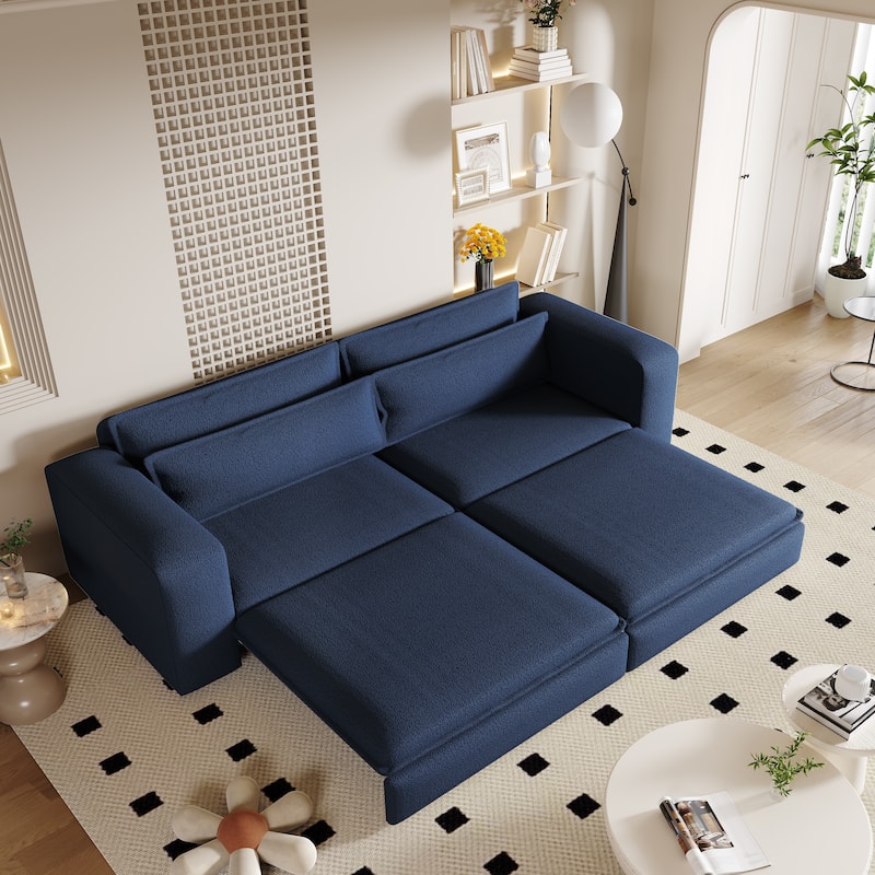 Homy Casa Pull-Out Sofa Bed, 2-in-1 Convertible Sleeper Couch