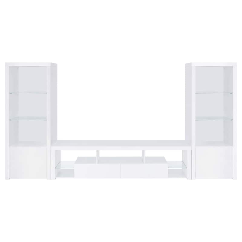 Jude 2-drawer Engineered Wood 71" TV Stand High Gloss White