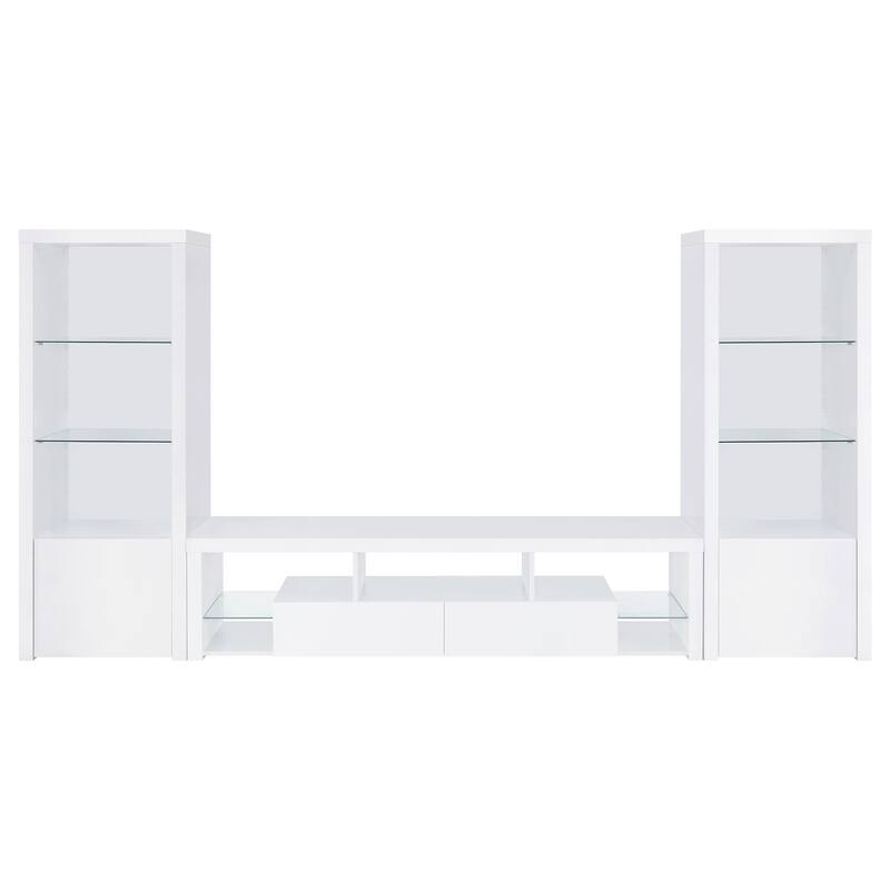 Jude 3-Piece 71" TV Entertainment Center White High Gloss - White High Gloss
