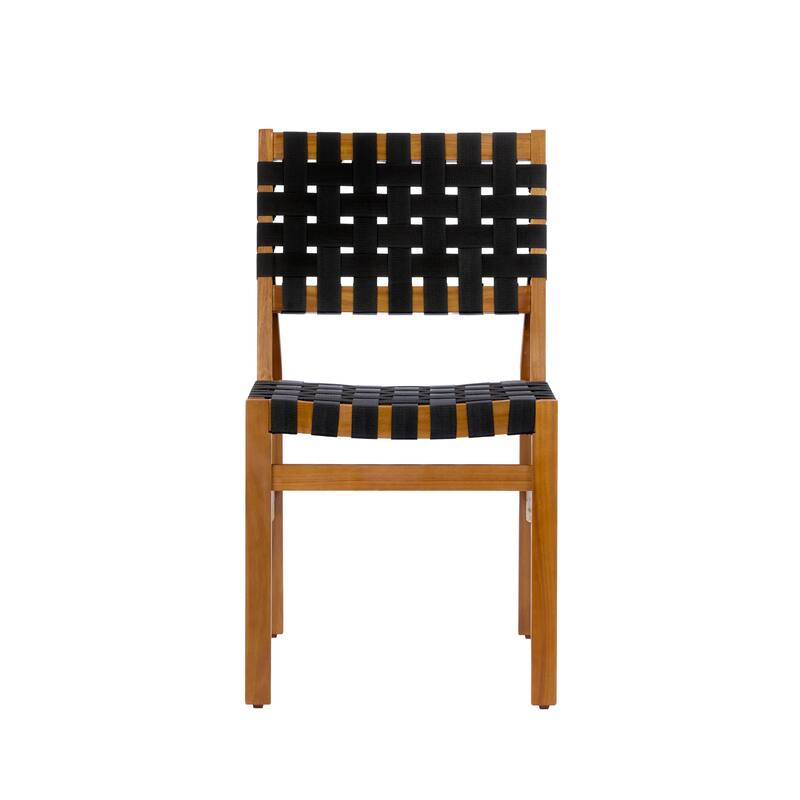 Christopher Knight Home - Acacia Solid Wood Outdoor Patio Side Chairs with Rope (Set of 2)