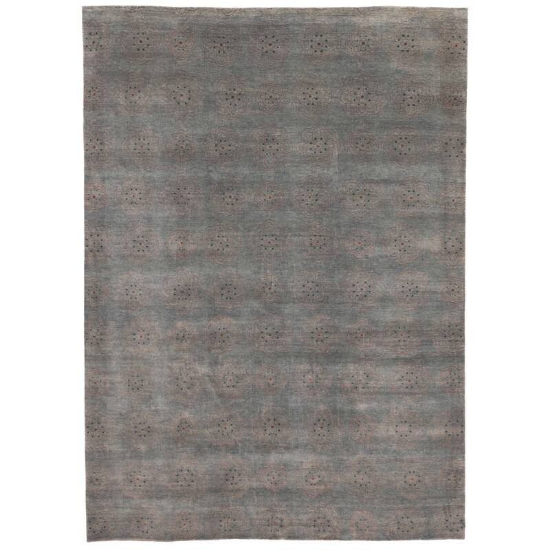 ECARPETGALLERY Hand-knotted Legacy Teal Silk, Wool Rug - 9'6 x 13'3