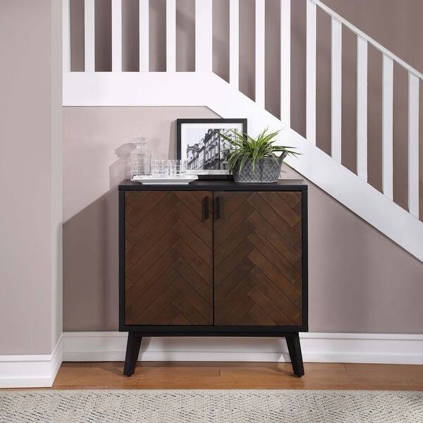 Shop Modern Black Accent Chest 2 Door Accent Cabinet On Sale Overstock 32091861