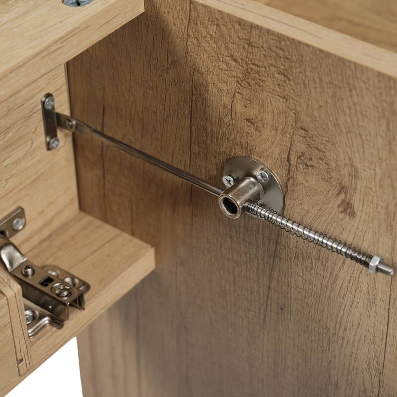 Christopher Knight Home - Aurelia Modern Solid Wood Legs Bathroom Vanity with Spacious Storage and Tip-Out Tray