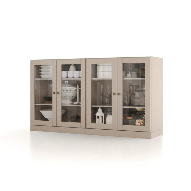 100% Solid Wood Sideboard with Glass or Solid Wood Doors by Palace Imports - 64" x 35.75"