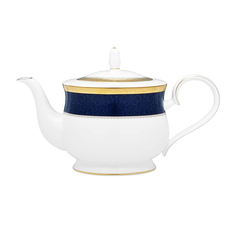 Odessa Cobalt Gold Tea Pot, 43 oz.