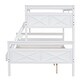 preview thumbnail 5 of 8, White Twin over Full Pine Wood Bunk Bed with Safety Guardrail for Bedroom