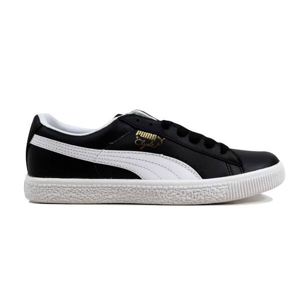 Shop Puma Men S Clyde Leather Fs Black White 352773 02 Size 6