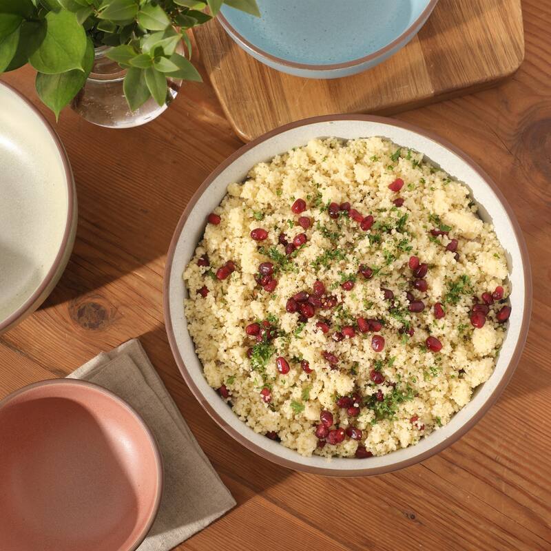 Gibson Elite William Crest 4 Piece Nesting Bowl Set, Stoneware Reactive Glaze, 5", 6.25", 7.5", 9", Prep & Serving Bowls