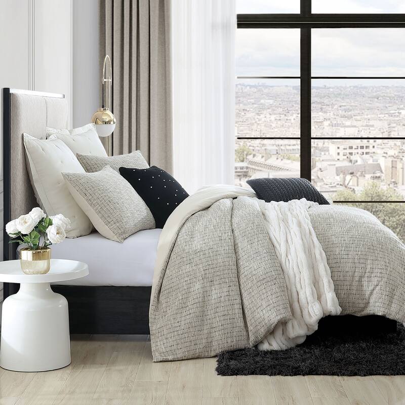 KARL LAGERFELD PARIS Metallic Tweed Duvet Set
