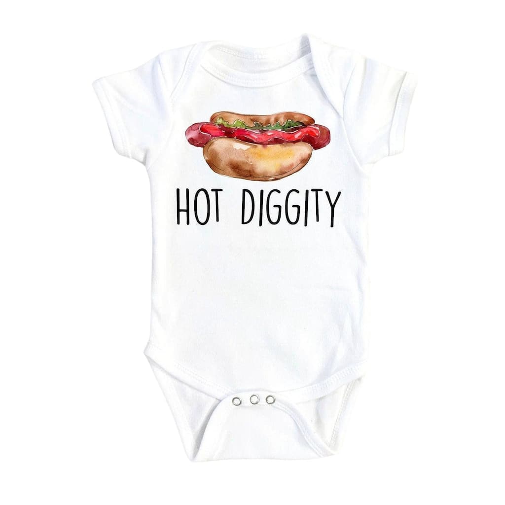 Hot Dog Diggity - Baby Boy Girl Clothes Infant Bodysuit Funny Cute Newborn