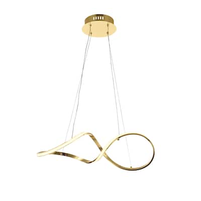 LED Flush Mount with Gold Aluminum Twisted Frame