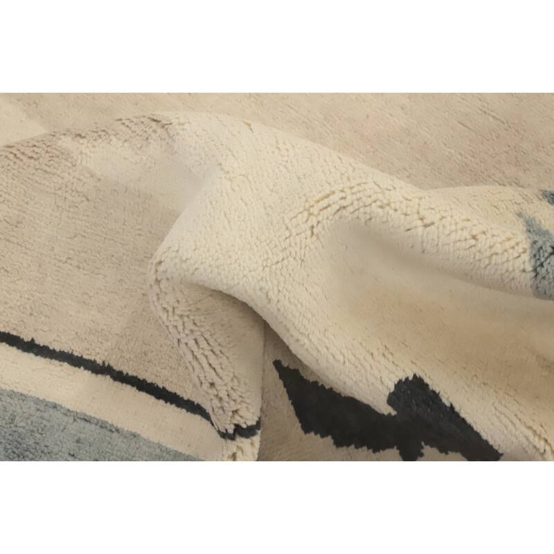 Geometric Gabbeh Vegetable Dye Area Rug Handmade Wool Carpet - 11' 10'' X 9' 0''