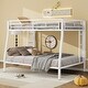 preview thumbnail 12 of 14, Full XL over Queen Metal Bunk Bed with Ladder and Guardrails White