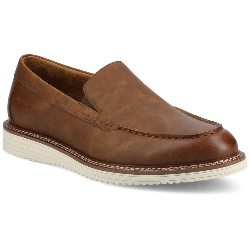 Vance Mens Oneal Medium and Wide Width Slip-on Hybrid Casual Venetian Loafer Dress Shoe - Wide - Walnut - 9.5
