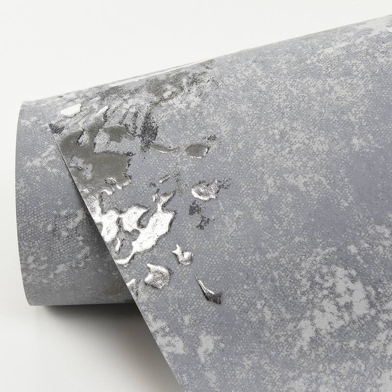 Brewster Misty Charcoal Distressed Dandelion Wallpaper - 27in x 324in x 0.025in