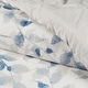 preview thumbnail 4 of 4, Chanasya Soft Blue Botanical Leaf 3-Piece Reversible Comforter Set