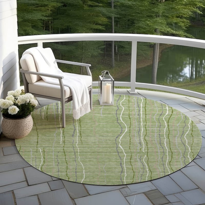 Machine Washable Indoor/ Outdoor Modern Century Chantille Rug