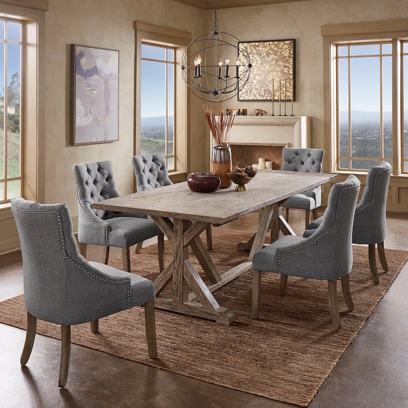 Paloma Antique Grey Reclaimed Wood Dining Set by iNSPIRE Q Artisan