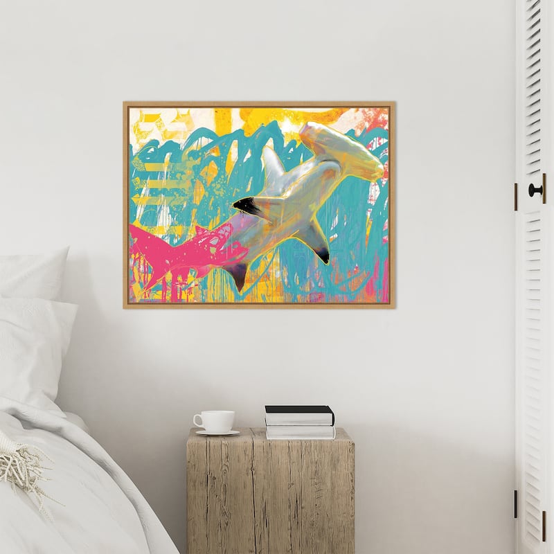 Amanti Art Swim by Porter Hastings Framed Canvas Wall Art Print - Sylvie Maple