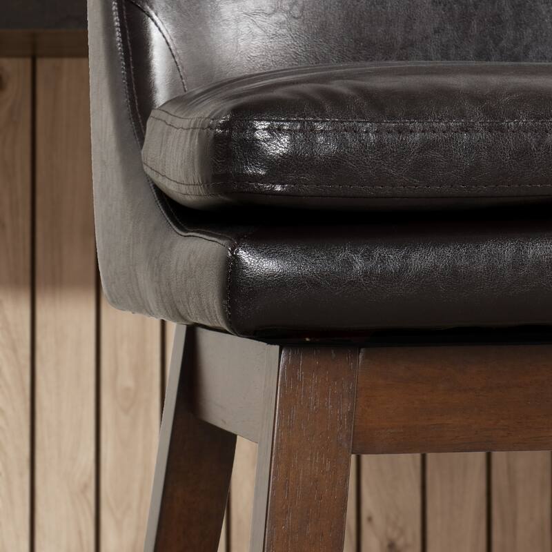 26.4" Swivel Counter Stool with Solid Wood Frame ( Set of 2 )