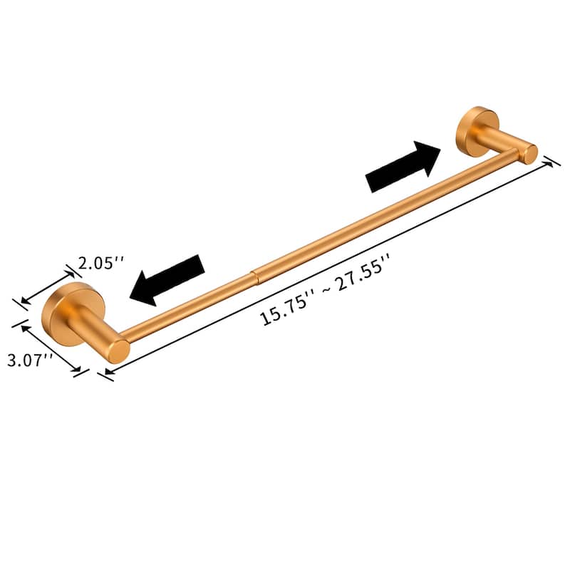 Adjustable Expandable Towel Bar for Bathroom Thicken Space Wall Mount