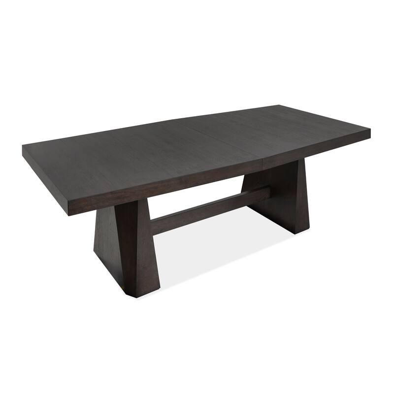 Magnussen Home Tauren Coffee Bean Extendable Double Pedestal Dining Table - 40''W x 84''D x 30''H