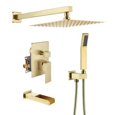 3-Function 10/12-In Wall Mounted Shower System with Handheld Shower