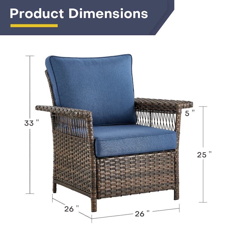 Gymojoy Patio Rattan Chair Set of 2 - Brown