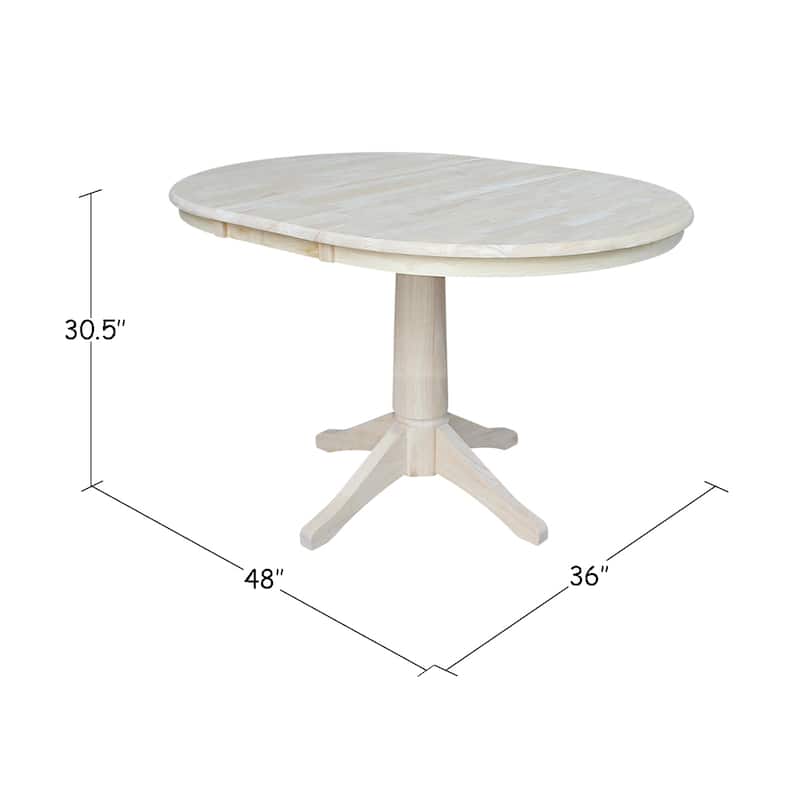 36" Round Top Pedestal Table w/12" Leaf