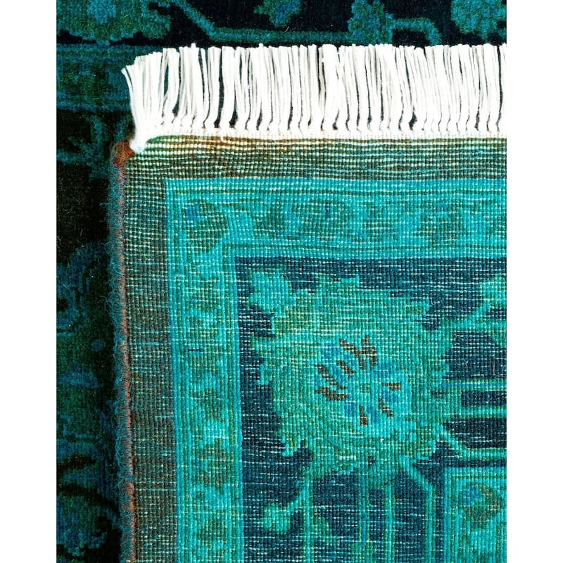 Overton Hand Knotted Wool Vintage Inspired Modern Contemporary Overdyed Black Area Rug - 2' 8" x 4' 4"