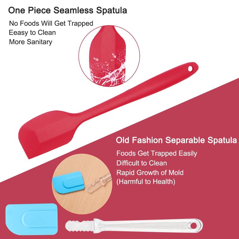 Silicone Non Stick Spatula Set 4 Pcs Heat Resistant Non-scratch Turner