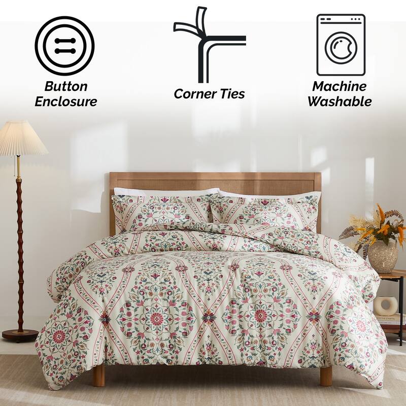 Kashmir 300 Thread Count Cotton 3-piece Duvet Cover Set