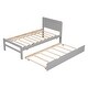 preview thumbnail 6 of 9, Twin Size Platform Bed Frame with Trundle, Modern Design and No Box Spring Required